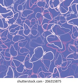 Abstract seamless pattern with butterflies