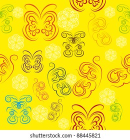 abstract seamless pattern with butterflies