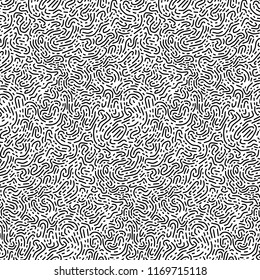 Abstract seamless pattern by strokes black on white
