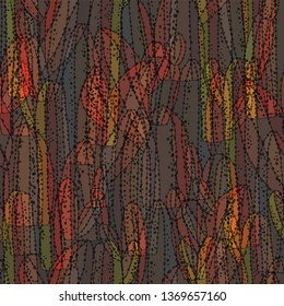 Abstract seamless pattern with cactus.