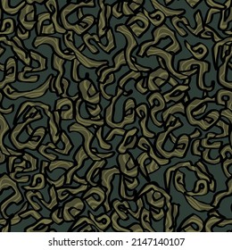 Abstract seamless pattern and camouflage  Hand drawn vector illustration  Flat color design  easy to recolor 