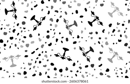 Abstract seamless pattern with candlestick symbols. Creative leopard backdrop. Vector illustration on white background