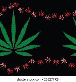 Abstract seamless pattern with cannabis leaves