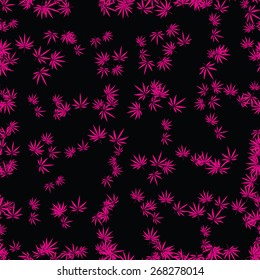 Abstract seamless pattern with cannabis leaves