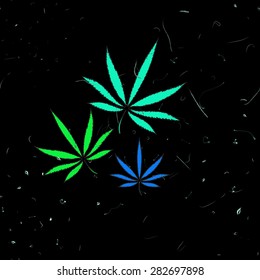 Abstract seamless pattern with cannabis leaves
