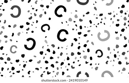 Resumen de un patrón sin fisuras con símbolos C de letra mayúscula. Fondo creativo de leopardo. Ilustración del vector sobre fondo blanco