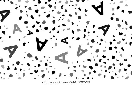 Abstract seamless pattern with capital letter A symbols. Creative leopard backdrop. Vector illustration on white background