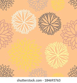 Abstract seamless pattern. Cartoon flowers in vector. Texture can be used for printing onto fabric and paper or scrap booking. Summer background