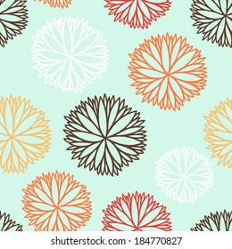 Abstract seamless pattern. Cartoon flowers in vector. Texture can be used for printing onto fabric and paper or scrap booking. Summer background