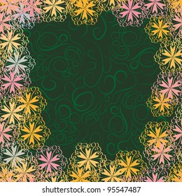 abstract seamless pattern with cartoon flowers