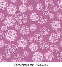 abstract seamless pattern with cartoon flowers