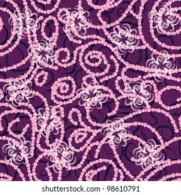 abstract seamless pattern with cartoon flowers