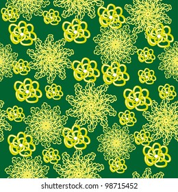 abstract seamless pattern with cartoon flowers