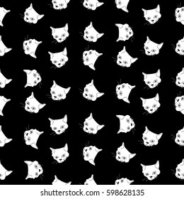 Abstract Seamless Pattern Cats Head Vector Stock Vector (Royalty Free ...