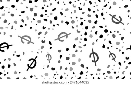 Abstract seamless pattern with cent symbols. Creative leopard backdrop. Vector illustration on white background