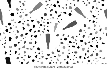 Resumen de un patrón impecable con símbolos de champán. Fondo creativo de leopardo. Ilustración del vector sobre fondo blanco