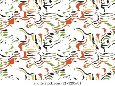 Resumen de un patrón impecable de líneas curvadas caóticas y puntos expresivos. Patrón luminoso para un diseño de portada o para impresiones textiles.