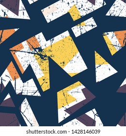 Abstract seamless pattern with chaotic grunge elements.