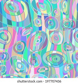 Abstract seamless pattern. Cheerful wave, hippie pattern. Vector. 