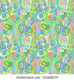 Abstract seamless pattern. Cheerful wave, hippie pattern, painted hands. 
