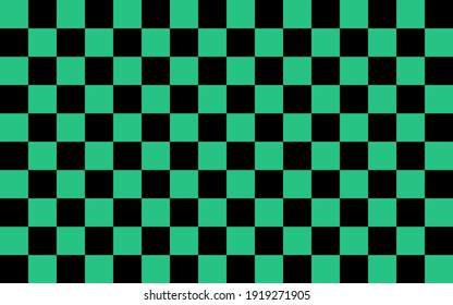 Abstract. seamless pattern chessboard black and green background. design for pillow, print, fashion, clothing, fabric, gift wrap, mask face. Vector.