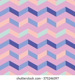 Abstract seamless pattern with Chevron ornament. Vector multicolored Chevron texture. Modern abstract background