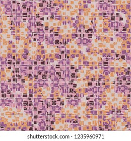 Abstract seamless pattern for children. Chaotic rounded squares.