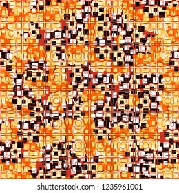 Abstract seamless pattern for children. Chaotic rounded squares.