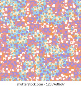 Abstract seamless pattern for children. Chaotic rounded squares.
Five-pointed stars.
