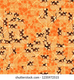 Abstract seamless pattern for children. Chaotic rounded squares.
Squares of wavy lines.