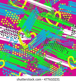 Abstract seamless pattern for children. The original design for clothing , backpacks and school supplies . Creative style with scuffed . Bright background .