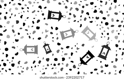 Abstract seamless pattern with Christmas lanterns. Creative leopard backdrop. Vector illustration on white background