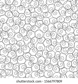 Abstract seamless pattern of circle doodles. spiral doodle illustration