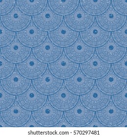 Abstract seamless pattern with circle elements, geometric motif