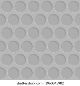 Abstract seamless pattern with circle holes in gray colors