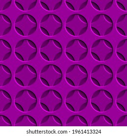 Abstract seamless pattern with circle holes in purple colors