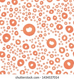 Abstract Seamless Pattern Circle of Orange color. Perfect for your design, textile, pattern fills, box, posters, cards, web page background etc. Pattern under the mask. Vector.