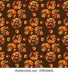 Abstract seamless pattern with circle and semicircle elements