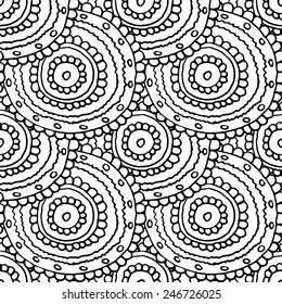 Abstract seamless pattern with circle. White and black-1
