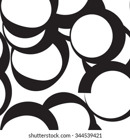 Abstract seamless pattern with circles. Black and white  background for creating card, web page background, wallpaper and textile.
