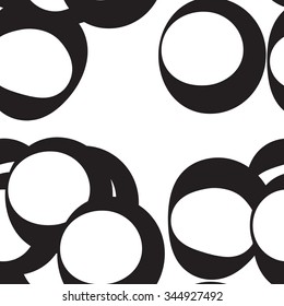 Abstract seamless pattern with circles. Black and white  background for creating card, web page background, wallpaper and textile.