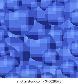 Abstract seamless pattern with circles. Blue background for creating card, web page background, wallpaper and textile.