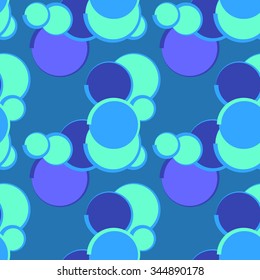 Abstract seamless pattern with circles. Blue background for creating card, web page background, wallpaper and textile.