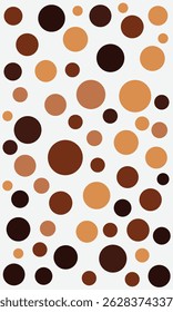 Abstract seamless pattern circles with brown polka dots on dark brown background. brown dots on dark brown background. background pattern coffee