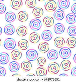 Abstract seamless pattern with circles. Color vector illustration for different design
