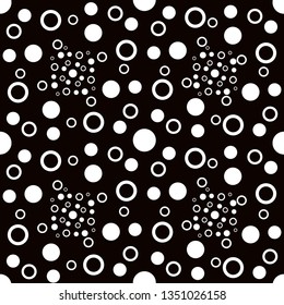 Abstract seamless pattern, circles, and dots. Vector illustration.
