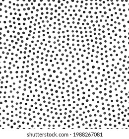 Abstract Seamless Pattern with circles and dots, black and white texture, seamless vector backgrounds.