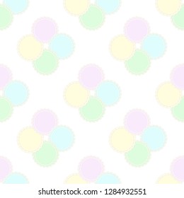Abstract seamless pattern. Circles flowers .Vector illustration.