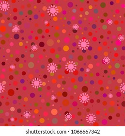 Abstract seamless pattern with circles for Greeting Card or Poster. Vector Background for Spring or Summer Design. Colorful circles. Vector illustration. Repetitive Pattern. Seamless pattern.