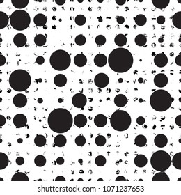 Abstract Seamless Pattern with Circles , halftone dots . distressed texture . Grunge background. Vector Illustration.